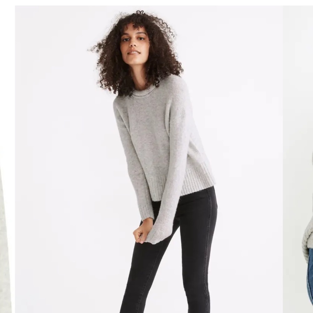 Madewell luke puff neck trim pullover sweater